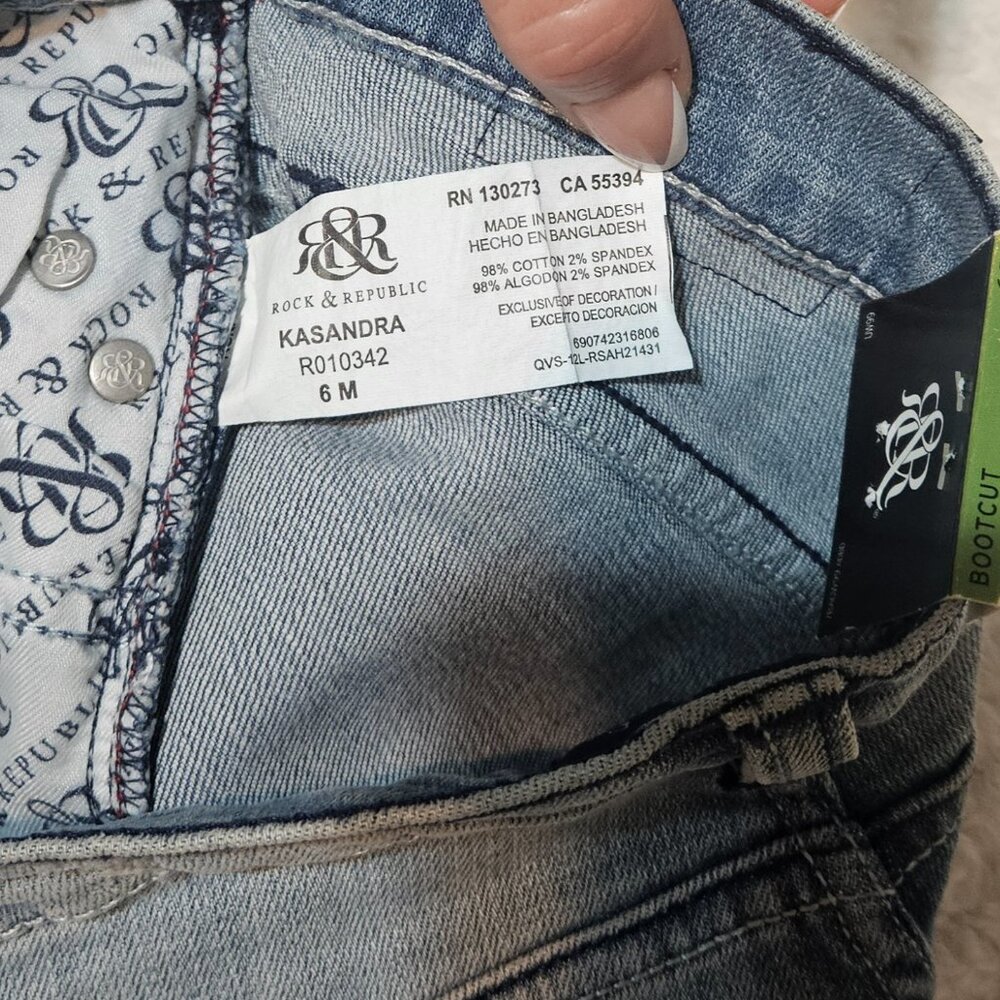 ROCK & REPUBLIC Womens Kasandra Bootcut Jeans - Size 6M - Picture 8 of 13